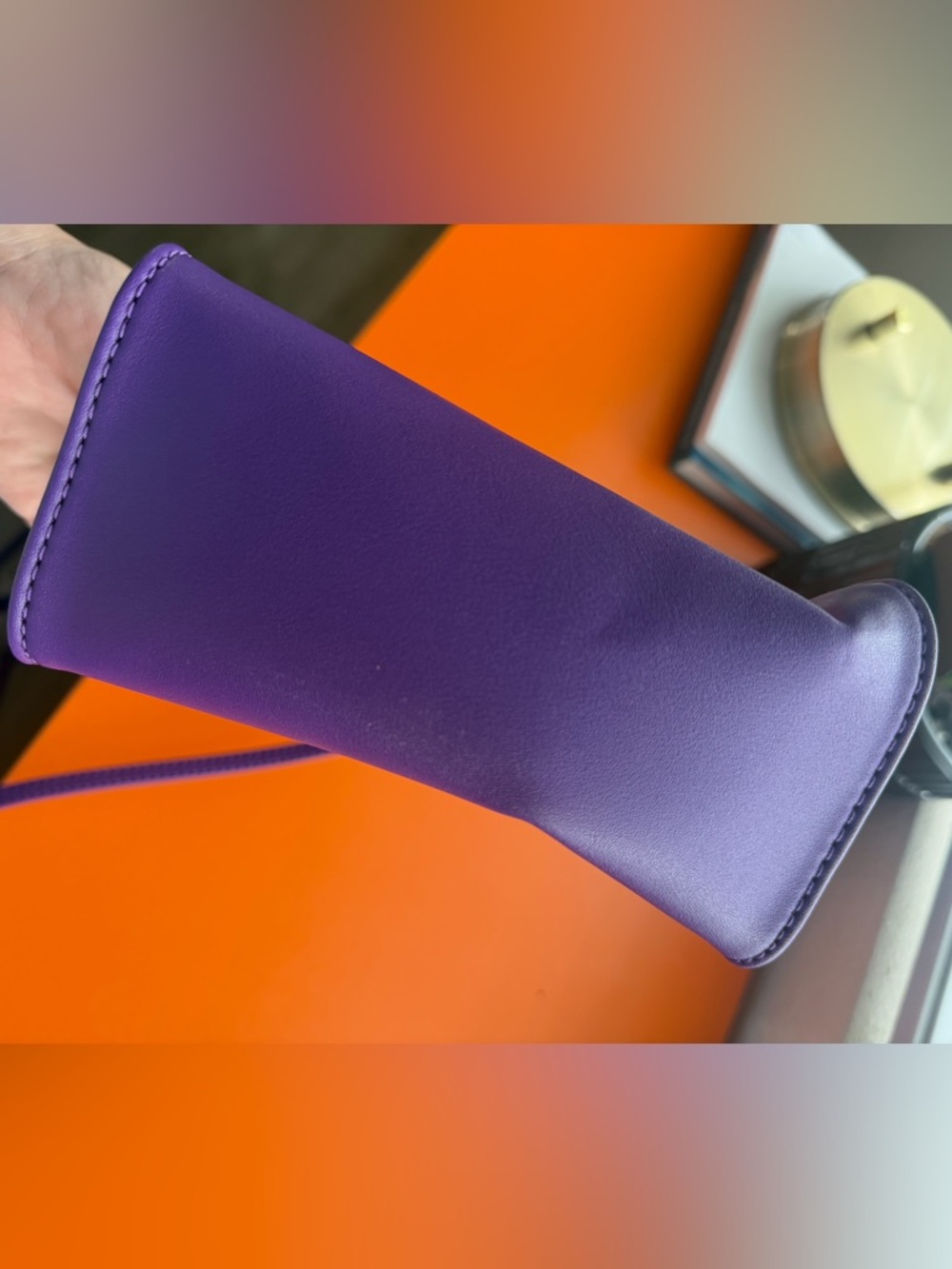Telfar Purple Mini Shopping Bag with Embossed Logo - Picture 5 of 5